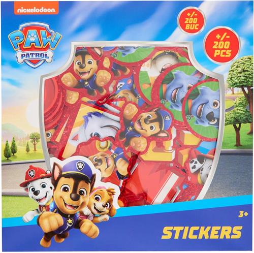 Paw Patrol Luxe Stickerset - 200 Losse Stickers - Inclusief Laserstickers, Glitterstickers & 3D Puffy Stickers - Compact & Handzaam Formaat - Knutselen, Plakken & Verzamelplezier - Ideaal Luxe Cadeau voor Kinderen & Paw Patrol Fans