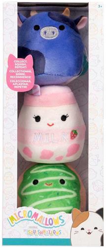 Squishmallows pluche knuffel set Micromallows 3-delig verzamelfiguur.