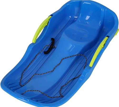 Goodivery Â®Bobslee met rem, plastic slee, kinderbobslee, plastic slee, sneeuwslee, robuust en ergonomisch.79 x 38 x 16 cm, Blauw