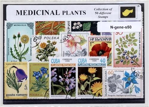 Geneeskrachtige bloemen en planten  Luxe postzegel pakket (A6 formaat) : collectie van 50 verschillende postzegels van geneeskrachtige bloemen en planten  kan als ansichtkaart in een A6 envelop - authentiek cadeau - kado - geschenk - kaart -
