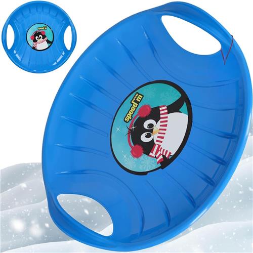 Goodivery Â®Slee met schuifschijf Ã¸ 60 cm, bodemschuif met handvatten, geschikt voor kinderen en volwassenen, bobslee, kinderslee, plastic, blauw ,60 x 10 cm, Blauw