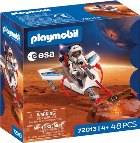 PLAYMOBIL Space ESA Space Glider | Astronaut - Vliegend voertuig met schietfunctie en grijparm | Ruimteverkenning in de kinderkamer | Hoogwaardige speelgoedset | Plezier voor kinderen vanaf 4 jaar | 72013