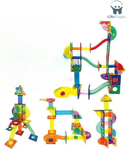 LifeStages - Knikkerbaan Magnetisch - Magnetische Bouwstenen Kinderen Montessori Speelgoed - Bouwtegels Voor Jongens En Meisjes Van 3-8 Jaar