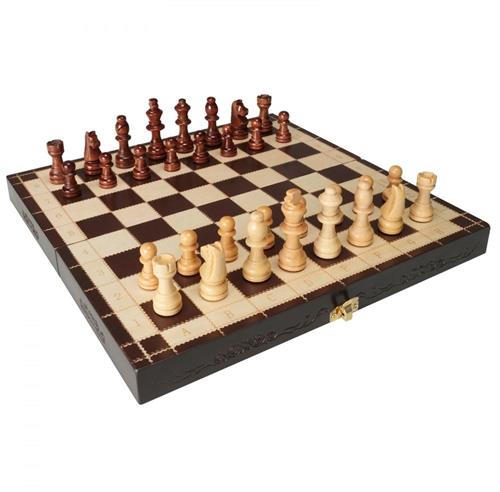 Schachspiel aus Holz - Reiseschach-Set - Magnetisch - Klappbares Schachbrett 29 x 29 cm - Mit Schachfiguren - FÃ¼r Kinder & Erwachsene