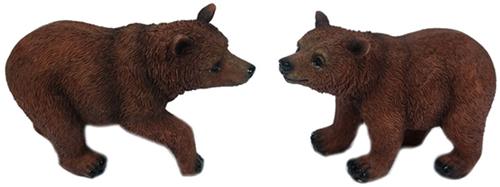 PIA Soft Toys - Set van 2 Speelfiguur Beren - bruin - 2 ass. - 6 cm