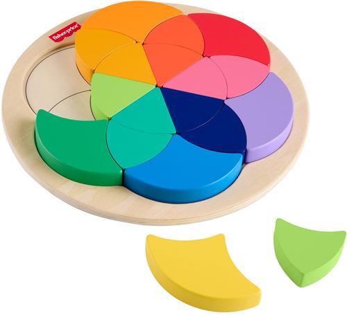 Mattel houten kleur wiel puzzel - Fisher-Price educatief speelgoed.