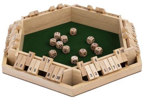 Shut the Box 6 spelers 10 cijfers 29x29cm.