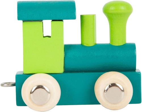 Small Foot - Houten Lettertrein Locomotief Groen - 12 stuks