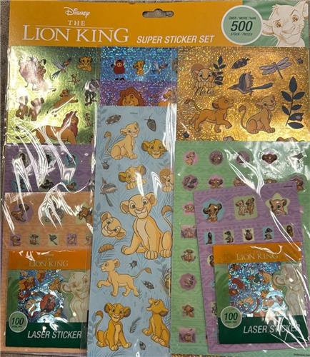 Disney The Lion King Super Sticker set - 500 Stickers - met Glitters en 3d stickers en Laser stickers