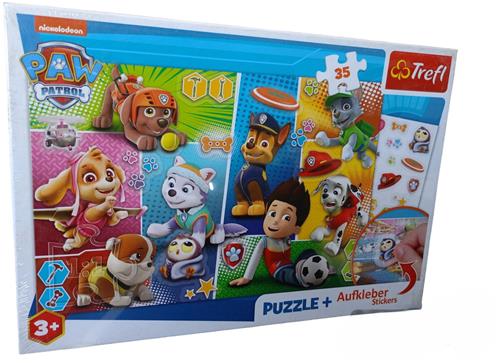 Paw Patrol Puzzel met Stickers - 35 Stukjes
