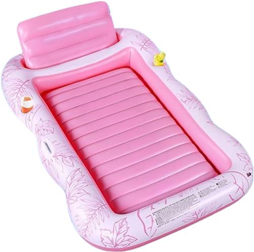 LifeStages - Tanning Bed - Opblaasbaar Luchtbed voor Zwembad - Opblaasbaar Zonnebad met Bekerhouder - Opblaasbare Ligstoel - Opblaasbaar Zonnebad - Waterhangmat voor Volwassenen en Kinderen - Roze