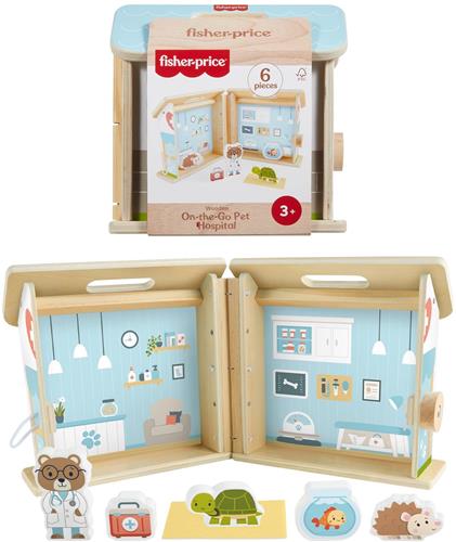 Mattel houten dierenziekenhuis speelgoed van Fisher-Price - rollenspel.