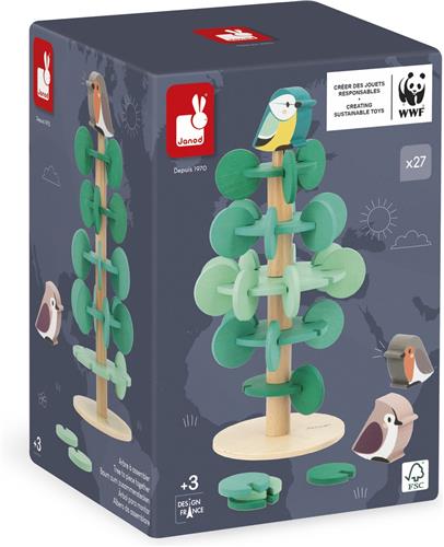 Janod WWF - Bouwset Houten Boom met vogeltjes