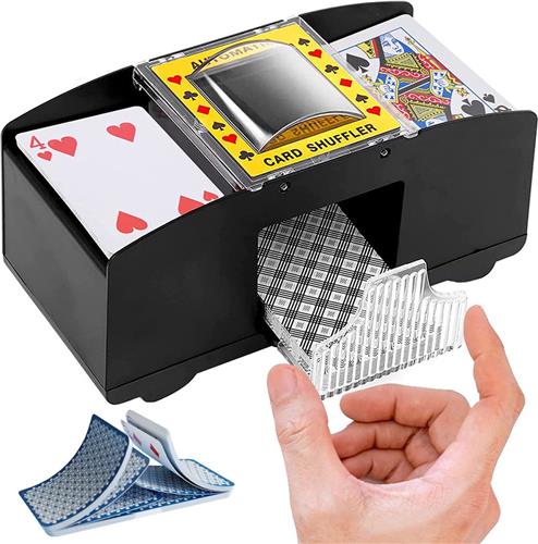 Kaartenschudmachine - pokerschudmachine - plaats voor twee decks kaarten - excl. 4x AA batterij - funcadeau schoencadeautje - kerst cadeau tip