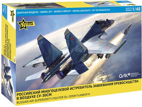 Zvezda Modelbouwpakket Militaire voertuigen - 4808 Sukhoi Su-30SM Flanker-H - Russische Straaljager Plastic - 1:48 - Modelbouw