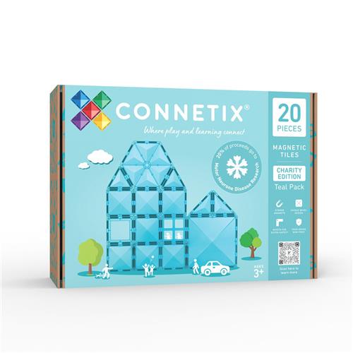 CONNETIX - Magnetisch Tegels Charity Edition Teal Pakket, 20 Stuks