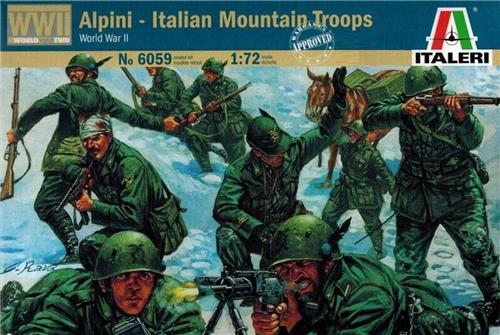 Italeri Modelbouwpakket Militaire voertuigen - 6059 Alpini - Italian Mountain Troops - Italiaanse Soldaten WWII - 46 Figuren Plastic - 1:72 - Modelbouw