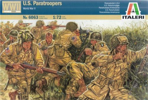 Italeri Modelbouwpakket Militaire voertuigen - 6063 U.S. Paratroopers - Amerikaanse Soldaten WWII - 48 Figuren Plastic - 1:72 - Modelbouw