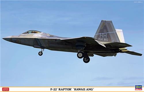 Hasegawa Modelbouwpakket Militaire voertuigen - 07555 Lockheed Martin F-22 Raptor Hawaii ANG - Amerikaanse Straaljager Plastic - 1:48 - Modelbouw
