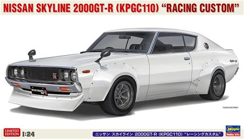Hasegawa Modelbouwpakket Auto - 20772 Nissan Skyline 2000GT-R KPGC110 Racing Custom - Japanse Rauto Plastic - 1:24 - Modelbouw