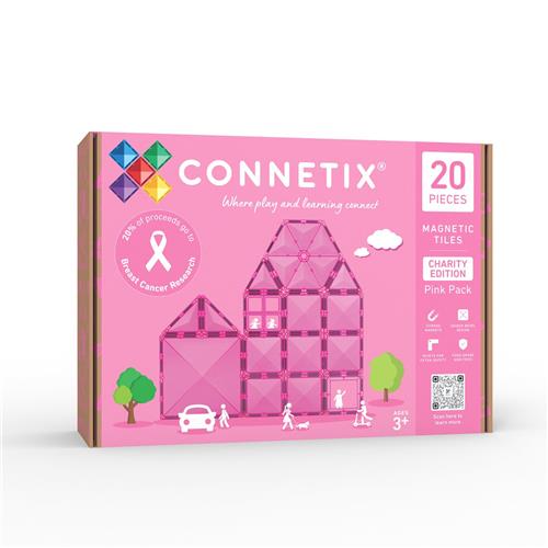 CONNETIX - Magnetisch Tegels Charity Edition Roze Pakket, 20 Stuks