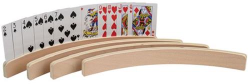 Philos houten speelkaartenhouder FSC 100% set van 4 - 35 cm.