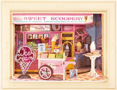 Robotime Sweet Scoopery Ice Cream - Rolife DIY Miniature House Series - DP002 - Miniatuur - Knutselen - Modelbouw - Cadeautip
