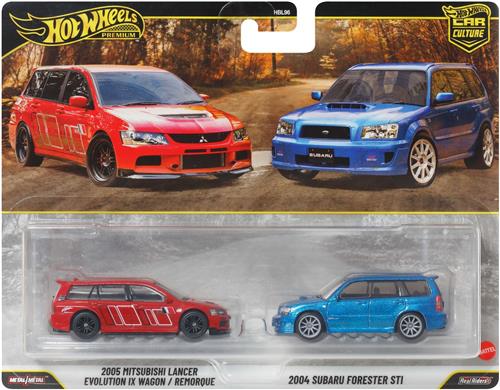 Hot Wheels Premium Car Culture Set van 2 - 2005 Mitsubishi Lancer Evolution IX Wagon en 2004 Subaru Forester STI