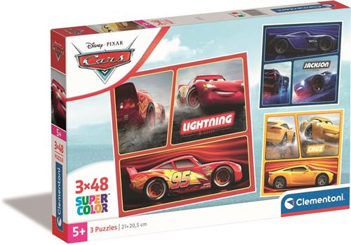 Clementoni - Puzzel - 3x48 Stukjes - Square Cars - Puzzel Voor Kinderen - Vanaf 5 Jaar