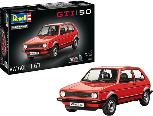 Revell Modelbouwpakket Militaire voertuigen - 05623 50 Years of the VW Golf 1 GTI - Duitse Auto - Geschenkset Plastic - 1:24 - Modelbouw