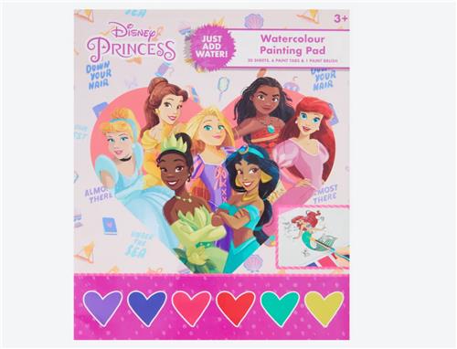 Disney Princess watercolour painting pad - waterverf kleurboek - waterverfboek - prinsessen - 20 blz + verf + kwast