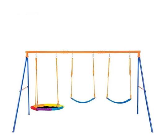 Schommel - Kinderschommel - Speeltuin - Schommel voor Kinderen - Achtertuin 600lbs Capaciteit - Outdoor Schommel voor Kinderen - Schommel Set - met 1 Schotel Schommelzitje 2 Gordel Schommel - 2 Personen