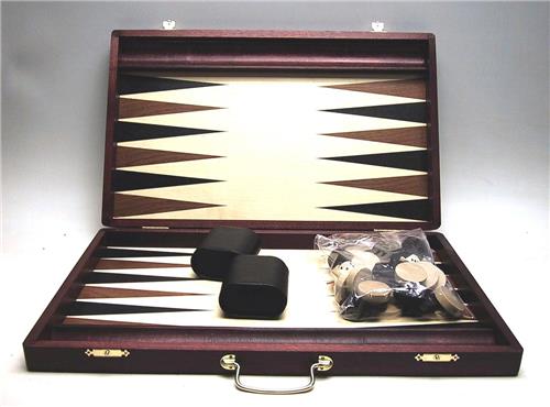 Backgammon hout 38x24cm.donkerbruin