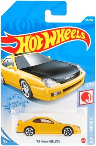 Hot Wheels Auto J-imports '98 Honde Prelude 7 Cm Geel/zwart