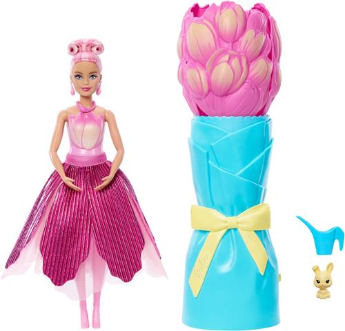 Barbie Petal Pop Geparfumeerde Modepop - Roze Tulpenjurk