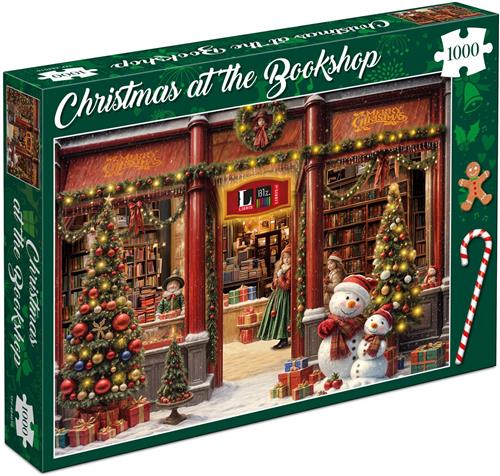 Tucker's Fun Factory kerstpuzzel boekwinkel 1000 stukjes puzzel.