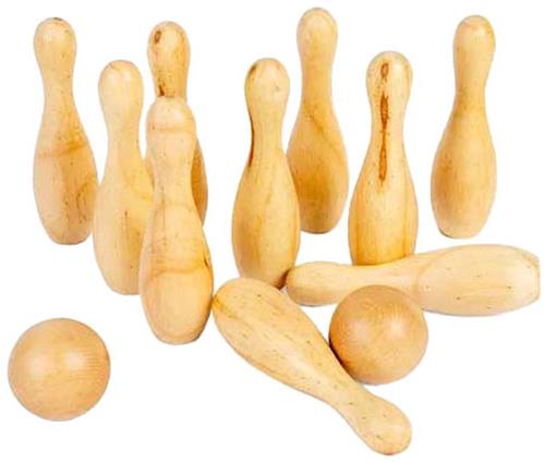 BigJigs houten bowling set - kleurrijk speelgoed voor kinderen.