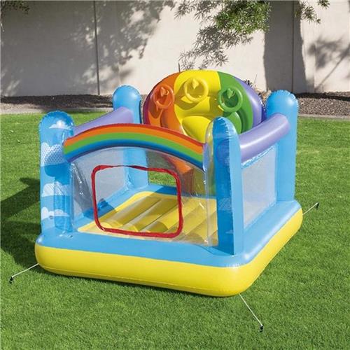 Opblaasbaar Springkasteel voor Kinderen  Rainbow Springkussen Multicolor  Tot 90 kg  Binnen & Buiten