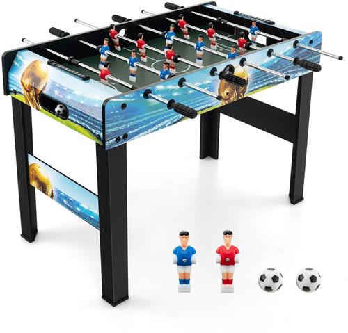 COSTWAY 2-in-1 tafelvoetbaltafel incl. 14 voetbaltafel en 2 ballen, tafelvoetbal met puntenteller en afneembare poten, speeltafel voor volwassenen en kinderen, tafelvoetbal voor bars en feestjes