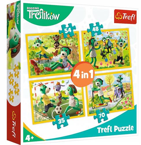 Trefl Puzzel 4-in-1 Gezellige spelletjes met de Treflikjes