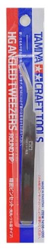 Hg Angled Tweezers Round Tip - Tamiya - TAM74108
