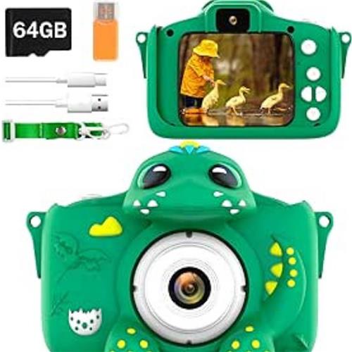Kindercamera - Digitale Fotocamera - Inclusief 64 GB SD-kaart - Voor Kinderen van 3-10 Jaar - Perfect Cadeau voor Meisjes en Jongens - Verjaardag & Kerstmis.