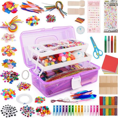 Equivera Knutselkoffer - Knutselset voor jongens en meisjes - Knutseldoos - Knutselkoffer voor Jongens en Meisjes - Knutselkoffer Kinderen - Cadeautip voor uw kind!