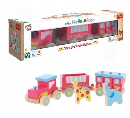 Houten Trein Africa met Dieren - Educatief Speelgoed vanaf 18 maanden