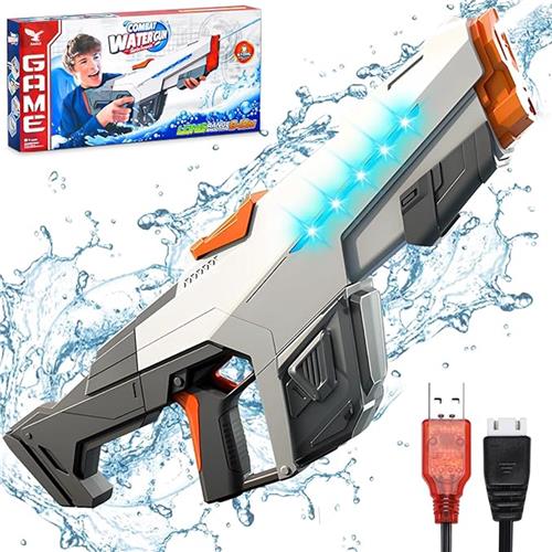 Luxe Elektrisch Waterpistool met Licht  610 ml Reservoir  Tot 10 m Bereik  Automatisch & Handmatig