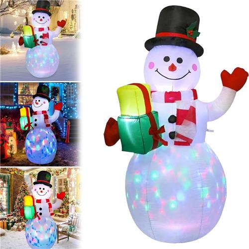 Opblaasbare Sneeuwpop 150 cm Opblaasbare Kerstsneeuwpop Kerstdecoratie Voor Buiten met Ledlicht Voor Buiten Tuin Gazon Binnen Kerstfeest