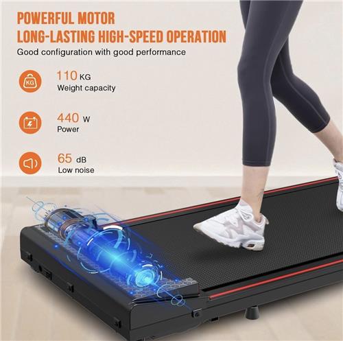 Compacte draagbare elektrische loopband - Platte loopband - 1-6KM/H - LED-display - Afstandsbediening - Energiezuinig en geluidsarm - Ruimtebesparend