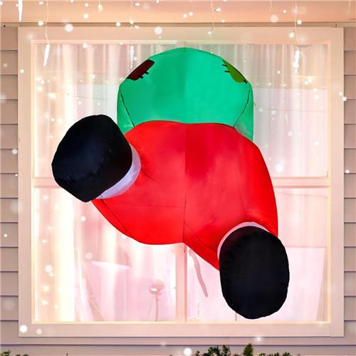 3 FT Kerst Opblaasbare Santa Butt Stuck Brak Uit Raam Opblaasbaar met Ingebouwde LED Voor Raamdecoratie Kerstfeest Buiten Tuin Tuin Gazon Decoratie