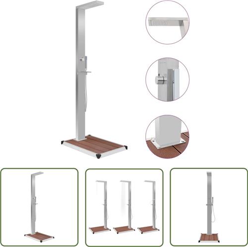 The Living Store Douchepaneel Multifunctioneel - 210 cm - Roestvrij Staal - Geborstelde Afwerking