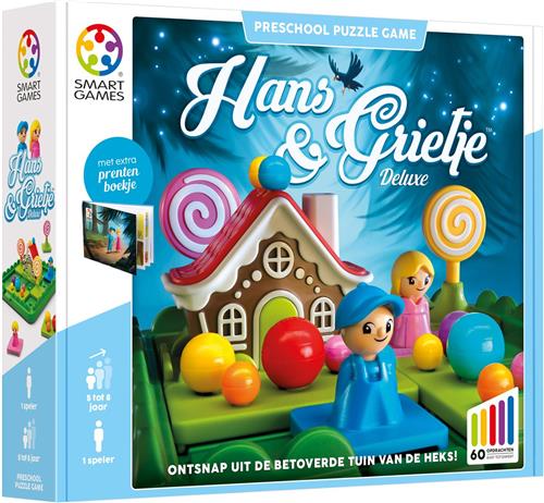 SmartGames - Hans & Grietje - 60 opdrachten - Sprookjesspel met extra prentenboek